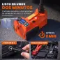 Kit de Gato Hidráulico Eléctrico 5T 12V 14,3-45 cm Luz LED Bomba Aire Llave Hexagonal Martillo Maletín Naranja