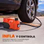 Kit de Gato Hidráulico Eléctrico 5T 12V 14,3-45 cm Luz LED Bomba Aire Llave Hexagonal Martillo Maletín Naranja