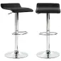 Juego de 2 Taburetes de Bar Giratorios Taburetes Altos de Cocina Altura Ajustable 62-83 cm Respaldo y Reposapiés Negro