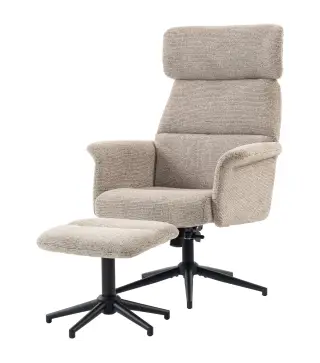Sillón Relax con Reposapiés Reposacabezas Ajustable Giratorio Reclinable Asiento con Muelles Respaldo Alto Marrón
