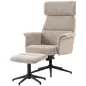Sillón Relax con Reposapiés Reposacabezas Ajustable Giratorio Reclinable Asiento con Muelles Respaldo Alto Marrón
