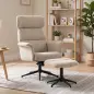 Sillón Relax con Reposapiés Reposacabezas Ajustable Giratorio Reclinable Asiento con Muelles Respaldo Alto Marrón