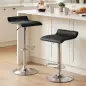 Juego de 2 Taburetes de Bar Giratorios Taburetes Altos de Cocina Altura Ajustable 62-83 cm Respaldo y Reposapiés Negro