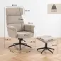 Sillón Relax con Reposapiés Reposacabezas Ajustable Giratorio Reclinable Asiento con Muelles Respaldo Alto Marrón