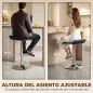 Juego de 2 Taburetes de Bar Giratorios Taburetes Altos de Cocina Altura Ajustable 62-83 cm Respaldo y Reposapiés Negro