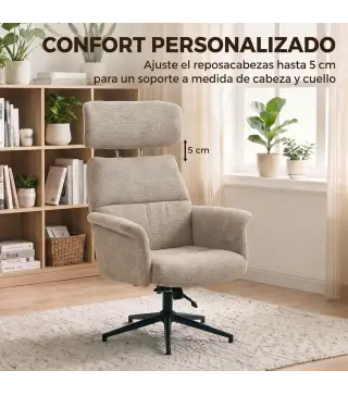 Sillón Relax con Reposapiés Reposacabezas Ajustable Giratorio Reclinable Asiento con Muelles Respaldo Alto Marrón