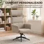 Sillón Relax con Reposapiés Reposacabezas Ajustable Giratorio Reclinable Asiento con Muelles Respaldo Alto Marrón