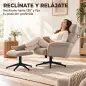 Sillón Relax con Reposapiés Reposacabezas Ajustable Giratorio Reclinable Asiento con Muelles Respaldo Alto Marrón
