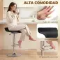 Juego de 2 Taburetes de Bar Giratorios Taburetes Altos de Cocina Altura Ajustable 62-83 cm Respaldo y Reposapiés Negro
