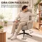 Sillón Relax con Reposapiés Reposacabezas Ajustable Giratorio Reclinable Asiento con Muelles Respaldo Alto Marrón