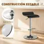 Juego de 2 Taburetes de Bar Giratorios Taburetes Altos de Cocina Altura Ajustable 62-83 cm Respaldo y Reposapiés Negro