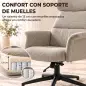 Sillón Relax con Reposapiés Reposacabezas Ajustable Giratorio Reclinable Asiento con Muelles Respaldo Alto Marrón
