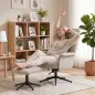 Sillón Relax con Reposapiés Reposacabezas Ajustable Giratorio Reclinable Asiento con Muelles Respaldo Alto Marrón