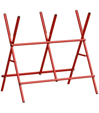 Caballete para Sierra Plegable Soporte Cortar Madera Altura y Ancho Ajustables Estructura en A Soporta hasta 150kg Rojo