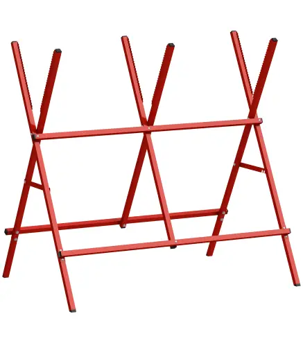 Caballete para Sierra Plegable Soporte Cortar Madera Altura y Ancho Ajustables Estructura en A Soporta hasta 150kg Rojo