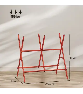 Caballete para Sierra Plegable Soporte Cortar Madera Altura y Ancho Ajustables Estructura en A Soporta hasta 150kg Rojo