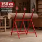 Caballete para Sierra Plegable Soporte Cortar Madera Altura y Ancho Ajustables Estructura en A Soporta hasta 150kg Rojo