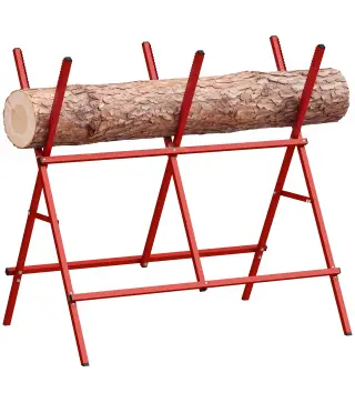 Caballete para Sierra Plegable Soporte Cortar Madera Altura y Ancho Ajustables Estructura en A Soporta hasta 150kg Rojo