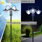 Farol Solar de Jardín con 18 Luces LED Blanca Fría 6000K IP44 para Camino Terraza Patio 60x55x189 cm Negro