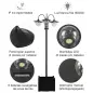 Farol Solar de Jardín con 18 Luces LED Blanca Fría 6000K IP44 para Camino Terraza Patio 60x55x189 cm Negro