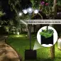 Farol Solar de Jardín con 18 Luces LED Blanca Fría 6000K IP44 para Camino Terraza Patio 60x55x189 cm Negro