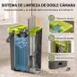Set de Fregona Plana y Cubo con Escurridor 2 Compartimentos Cabezal 360° 5 Mopas Microfibra Uso Seco/Húmedo Gris Oscuro Set de Fregona Plana y Cubo con Escurridor 2 Compartimentos Cabezal 360° 5 Mopas Microfibra Uso Seco/Húmedo Gris Oscuro