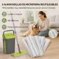 Set de Fregona Plana y Cubo con Escurridor 2 Compartimentos Cabezal 360° 5 Mopas Microfibra Uso Seco/Húmedo Gris Oscuro Set de Fregona Plana y Cubo con Escurridor 2 Compartimentos Cabezal 360° 5 Mopas Microfibra Uso Seco/Húmedo Gris Oscuro