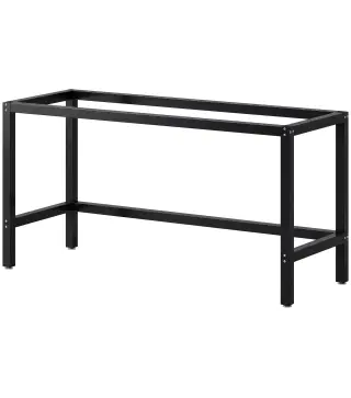 Patas de Mesa de Acero Patas para Muebles Industriales con Almohadillas Ajustables y Tornillos 150x50x81,5 cm Negro