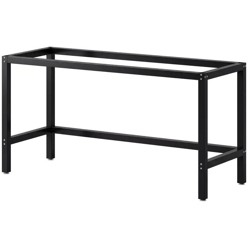 Patas de Mesa de Acero Patas para Muebles Industriales con Almohadillas Ajustables y Tornillos 150x50x81,5 cm Negro Patas de Mesa de Acero Patas para Muebles Industriales con Almohadillas Ajustables y Tornillos 150x50x81,5 cm Negro