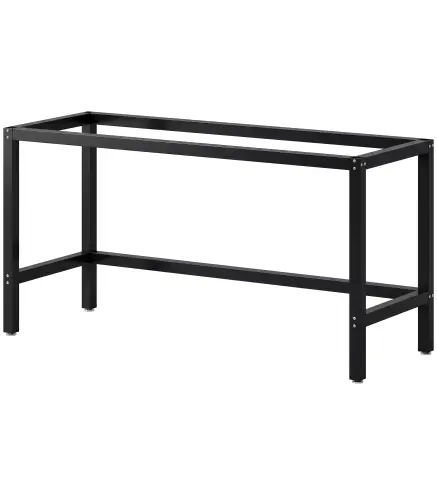 Patas de Mesa de Acero Patas para Muebles Industriales con Almohadillas Ajustables y Tornillos 150x50x81,5 cm Negro
