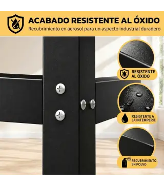 Patas de Mesa de Acero Patas para Muebles Industriales con Almohadillas Ajustables y Tornillos 150x50x81,5 cm Negro