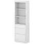 Estantería para Libros Alta y Estrecha Librería 6 Niveles con 3 Cajones 3 Compartimentos Abiertos 57x30x180 cm Blanco Estantería para Libros Alta y Estrecha Librería 6 Niveles con 3 Cajones 3 Compartimentos Abiertos 57x30x180 cm Blanco