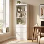 Estantería para Libros Alta y Estrecha Librería 6 Niveles con 3 Cajones 3 Compartimentos Abiertos 57x30x180 cm Blanco Estantería para Libros Alta y Estrecha Librería 6 Niveles con 3 Cajones 3 Compartimentos Abiertos 57x30x180 cm Blanco