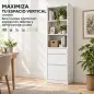 Estantería para Libros Alta y Estrecha Librería 6 Niveles con 3 Cajones 3 Compartimentos Abiertos 57x30x180 cm Blanco Estantería para Libros Alta y Estrecha Librería 6 Niveles con 3 Cajones 3 Compartimentos Abiertos 57x30x180 cm Blanco