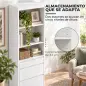 Estantería para Libros Alta y Estrecha Librería 6 Niveles con 3 Cajones 3 Compartimentos Abiertos 57x30x180 cm Blanco Estantería para Libros Alta y Estrecha Librería 6 Niveles con 3 Cajones 3 Compartimentos Abiertos 57x30x180 cm Blanco