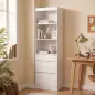 Estantería para Libros Alta y Estrecha Librería 6 Niveles con 3 Cajones 3 Compartimentos Abiertos 57x30x180 cm Blanco Estantería para Libros Alta y Estrecha Librería 6 Niveles con 3 Cajones 3 Compartimentos Abiertos 57x30x180 cm Blanco