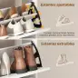Zapatero Recibidor Entrada con 4 Cajones Abatibles y Estante Abierto Estantes Ajustables Encimera hasta 16 Pares Blanco