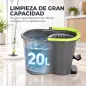 Juego de Fregona y Cubo con Escurridor 2 Compartimentos Cubo de 20 L 5 Mopas Microfibra Uso Seco y Húmedo Gris Oscuro Juego de Fregona y Cubo con Escurridor 2 Compartimentos Cubo de 20 L 5 Mopas Microfibra Uso Seco y Húmedo Gris Oscuro