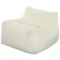 Sillón de Suelo de Pana con Respaldo Reposabrazos Acolchado Grueso Sin Estructura Sin Montaje Blanco Crema