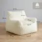 Sillón de Suelo de Pana con Respaldo Reposabrazos Acolchado Grueso Sin Estructura Sin Montaje Blanco Crema Sillón de Suelo de Pana con Respaldo Reposabrazos Acolchado Grueso Sin Estructura Sin Montaje Blanco Crema