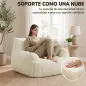 Sillón de Suelo de Pana con Respaldo Reposabrazos Acolchado Grueso Sin Estructura Sin Montaje Blanco Crema Sillón de Suelo de Pana con Respaldo Reposabrazos Acolchado Grueso Sin Estructura Sin Montaje Blanco Crema