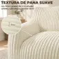 Sillón de Suelo de Pana con Respaldo Reposabrazos Acolchado Grueso Sin Estructura Sin Montaje Blanco Crema Sillón de Suelo de Pana con Respaldo Reposabrazos Acolchado Grueso Sin Estructura Sin Montaje Blanco Crema