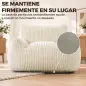 Sillón de Suelo de Pana con Respaldo Reposabrazos Acolchado Grueso Sin Estructura Sin Montaje Blanco Crema Sillón de Suelo de Pana con Respaldo Reposabrazos Acolchado Grueso Sin Estructura Sin Montaje Blanco Crema