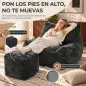 Sillón de Suelo con Reposapiés en Chenilla Sin Estructura con Respaldo Reposabrazos Acolchado Grueso Sin Montaje Gris Sillón de Suelo con Reposapiés en Chenilla Sin Estructura con Respaldo Reposabrazos Acolchado Grueso Sin Montaje Gris