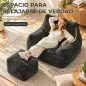 Sillón de Suelo con Reposapiés en Chenilla Sin Estructura con Respaldo Reposabrazos Acolchado Grueso Sin Montaje Gris Sillón de Suelo con Reposapiés en Chenilla Sin Estructura con Respaldo Reposabrazos Acolchado Grueso Sin Montaje Gris