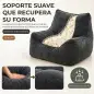 Sillón de Suelo con Reposapiés en Chenilla Sin Estructura con Respaldo Reposabrazos Acolchado Grueso Sin Montaje Gris Sillón de Suelo con Reposapiés en Chenilla Sin Estructura con Respaldo Reposabrazos Acolchado Grueso Sin Montaje Gris