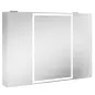 Armario de Baño con Espejo de LED Toma de Corriente 3 Puertas Antivaho Estantes Ajustables de Vidrio Templado Blanco