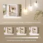 Armario de Baño con Espejo de LED Toma de Corriente 3 Puertas Antivaho Estantes Ajustables de Vidrio Templado Blanco Armario de Baño con Espejo de LED Toma de Corriente 3 Puertas Antivaho Estantes Ajustables de Vidrio Templado Blanco