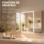 Armario de Baño con Espejo de LED Toma de Corriente 3 Puertas Antivaho Estantes Ajustables de Vidrio Templado Blanco Armario de Baño con Espejo de LED Toma de Corriente 3 Puertas Antivaho Estantes Ajustables de Vidrio Templado Blanco
