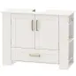 Mueble Bajo Lavabo Estantes en la Puerta Portarrollos Cajón Compartimentos Abiertos para Lavabo sin Pedestal Blanco